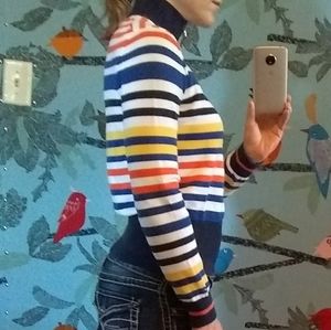 Multicolored Tommy Hilfiger zip collar sweater